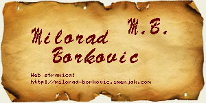 Milorad Borković vizit kartica